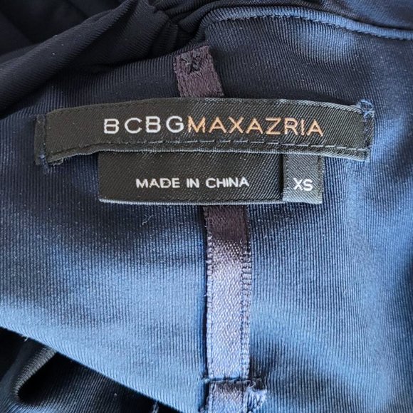 NWOT BCBGMaxAzria Navy Beaded Sequins Halter Evening Dress - Picture 4 of 13